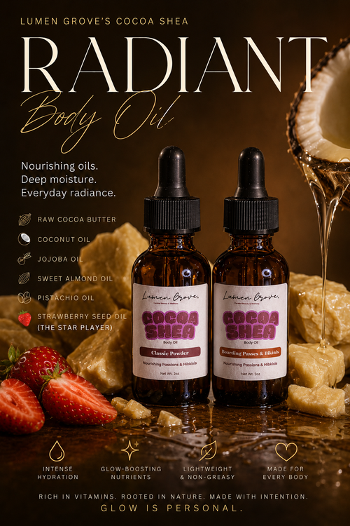 Radiant Body Oil | CocoaShea | Boarding Passes & Bikins